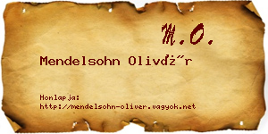 Mendelsohn Olivér névjegykártya